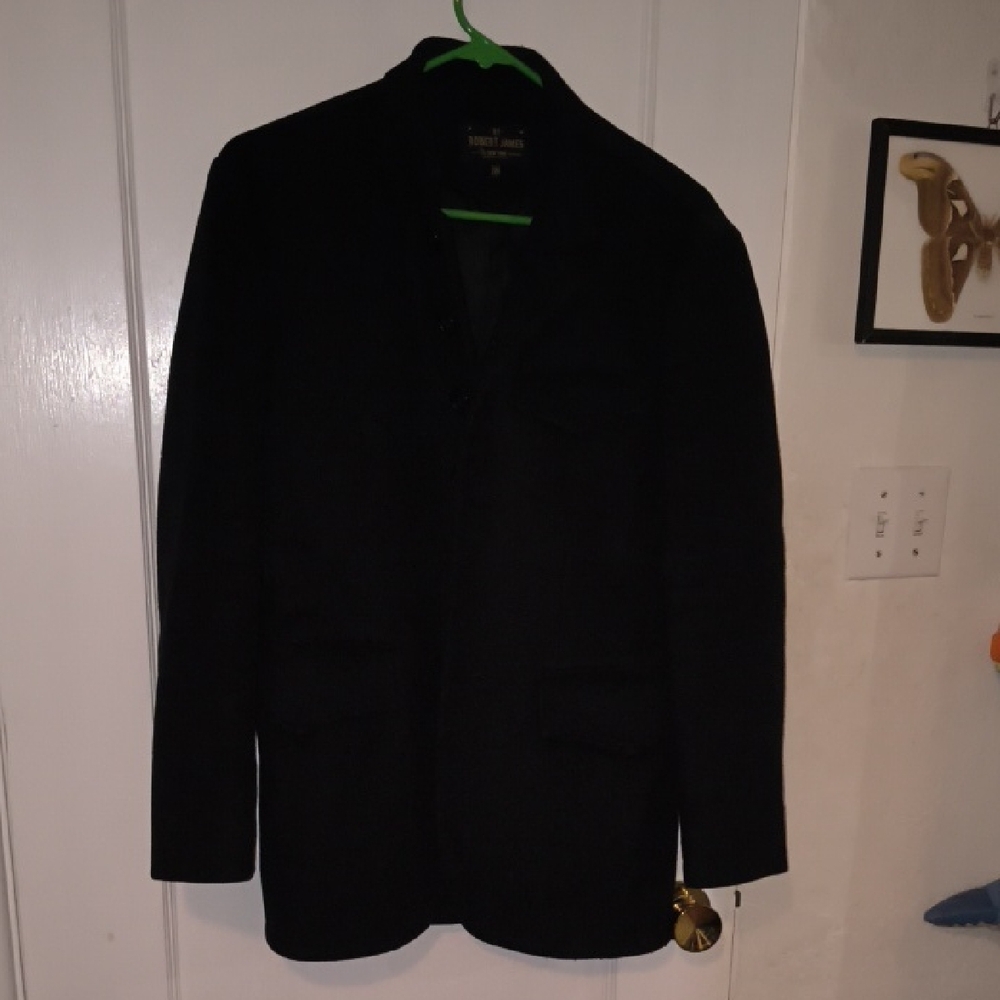 By Robert James | 100% Wool Elegant Black Men's Blazer